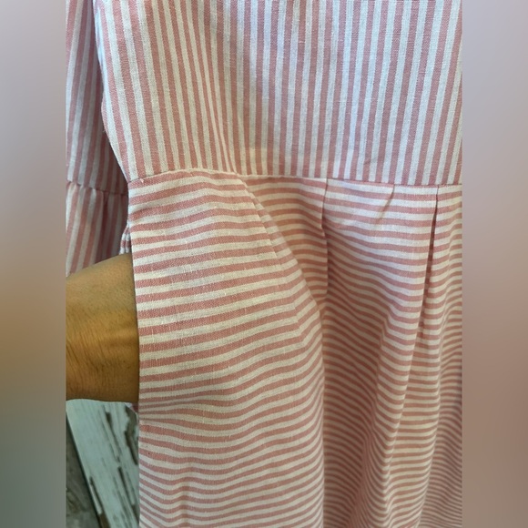 Rachel Pink Striped Dress Ruffle sleeves size small NWT - Picture 8 of 8